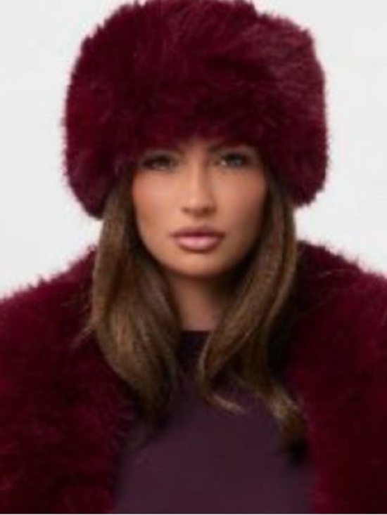 naked wardrobe Accessories - Naked wardrobe -burgundy faux fur plush headband